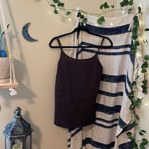 Ribbed Knit Purple and Black Camisole